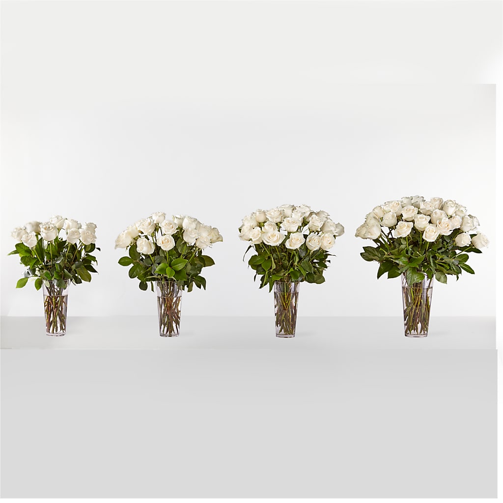Long Stem White Rose Bouquet – ROSEMARY & PEPPER FLOWER CO, Gaylord MI