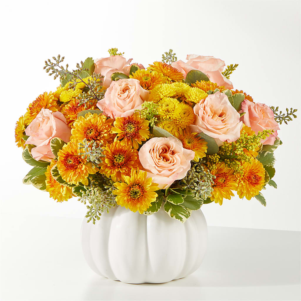 Peachy Pumpkin – ROSEMARY & PEPPER FLOWER CO, Gaylord MI