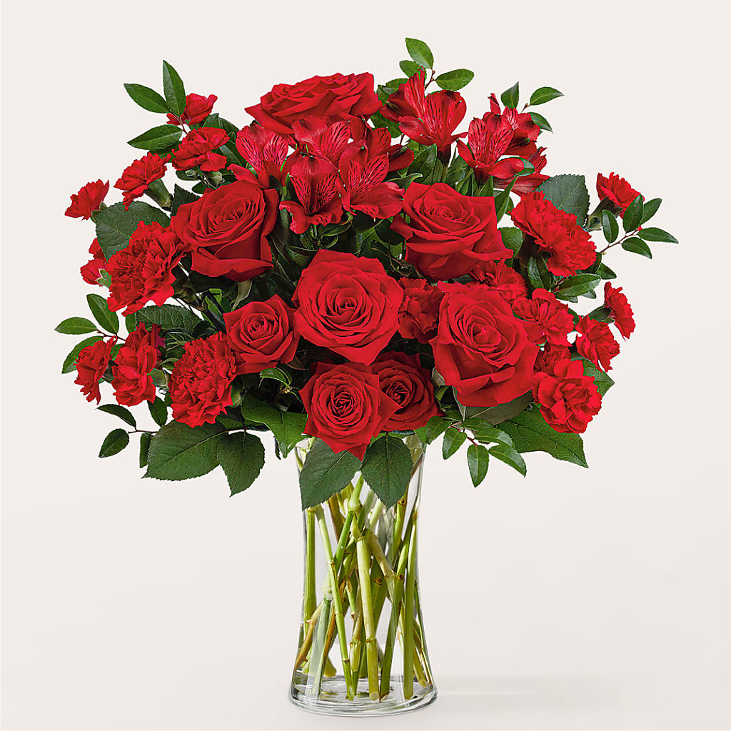 Brilliant Ruby Bouquet – ROSEMARY & PEPPER FLOWER CO, Gaylord MI