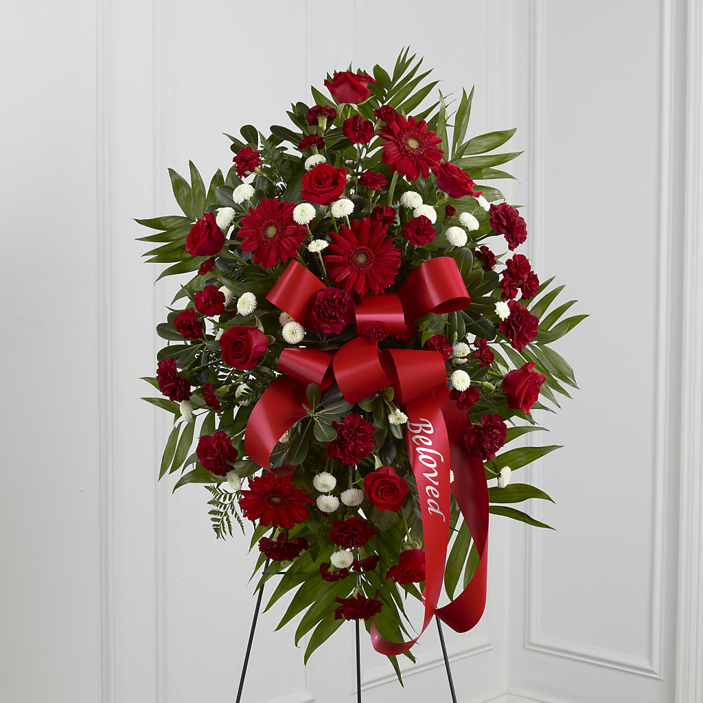 Treasured Memories Standing Spray – ROSEMARY & PEPPER FLOWER CO, Gaylord MI