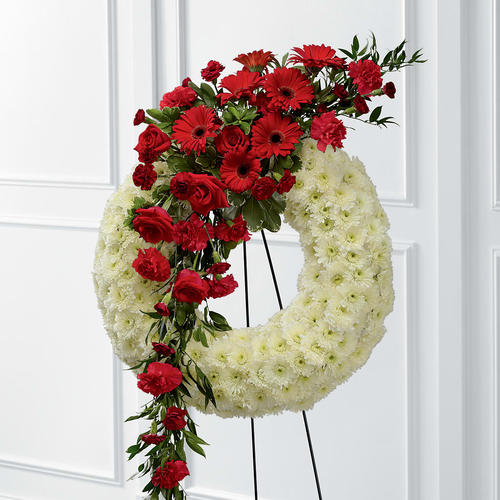 Graceful Tribute Wreath – ROSEMARY & PEPPER FLOWER CO, Gaylord MI