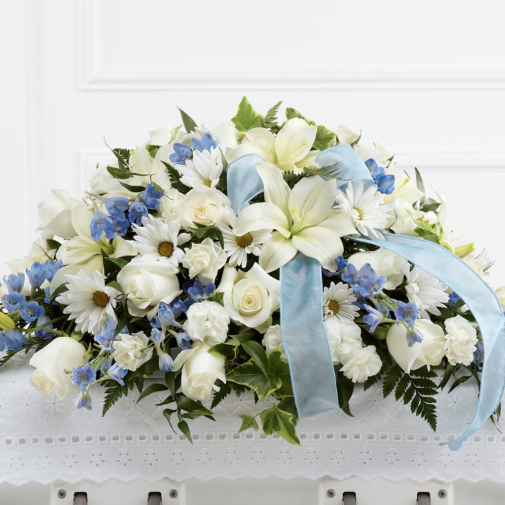 Tender Treasure Casket Spray – ROSEMARY & PEPPER FLOWER CO, Gaylord MI