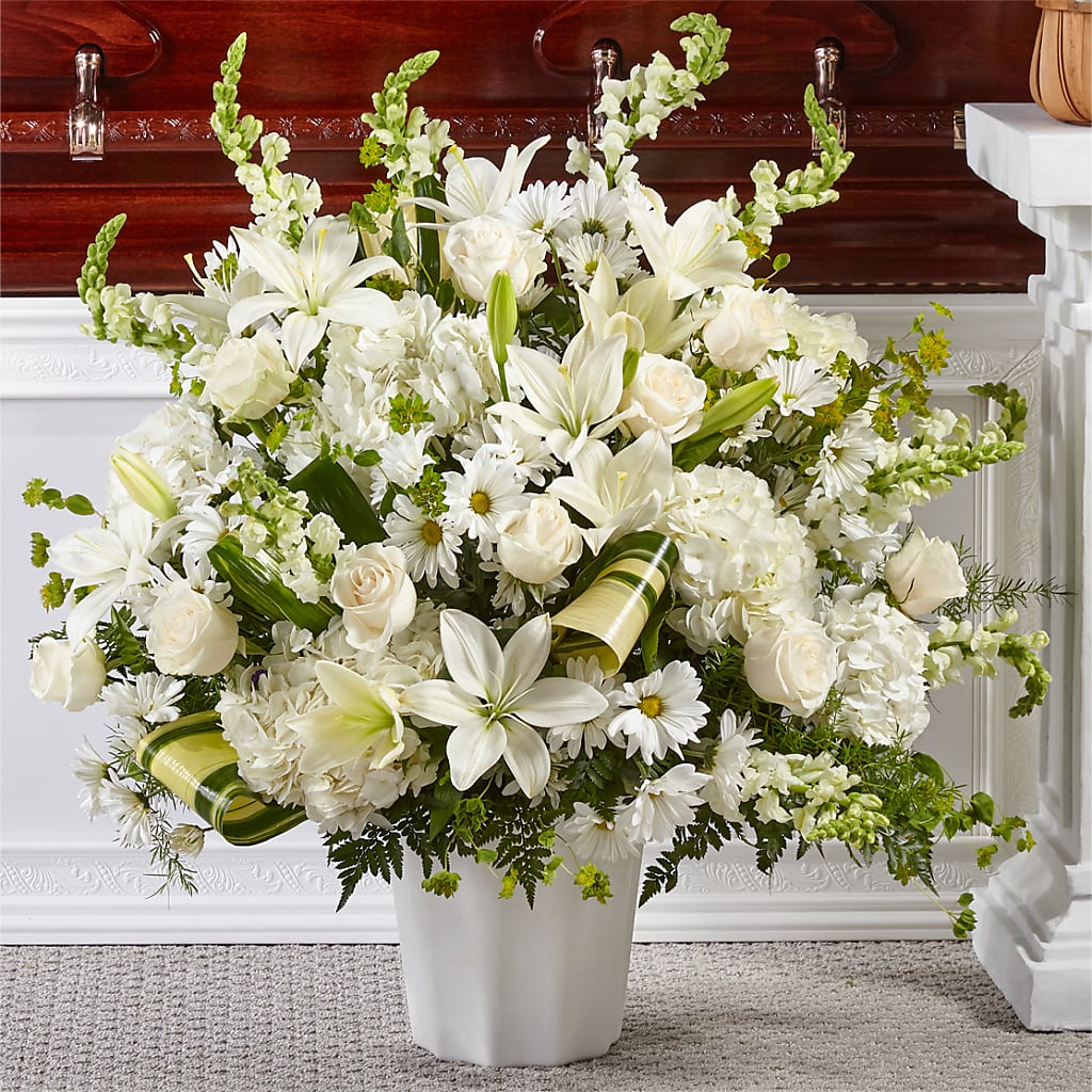 Thoughts of Tranquility Floor Basket – ROSEMARY & PEPPER FLOWER CO, Gaylord MI