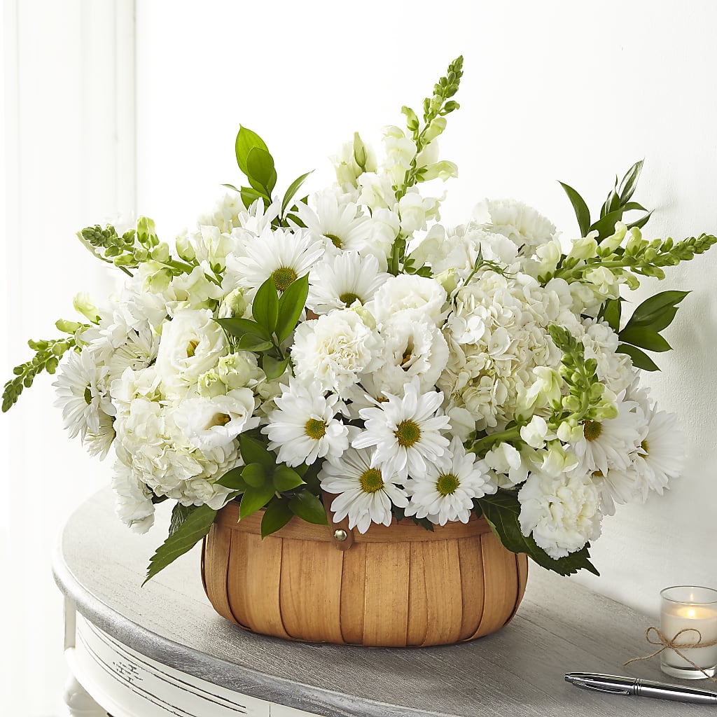 Pure Ivory Basket – ROSEMARY & PEPPER FLOWER CO, Gaylord MI