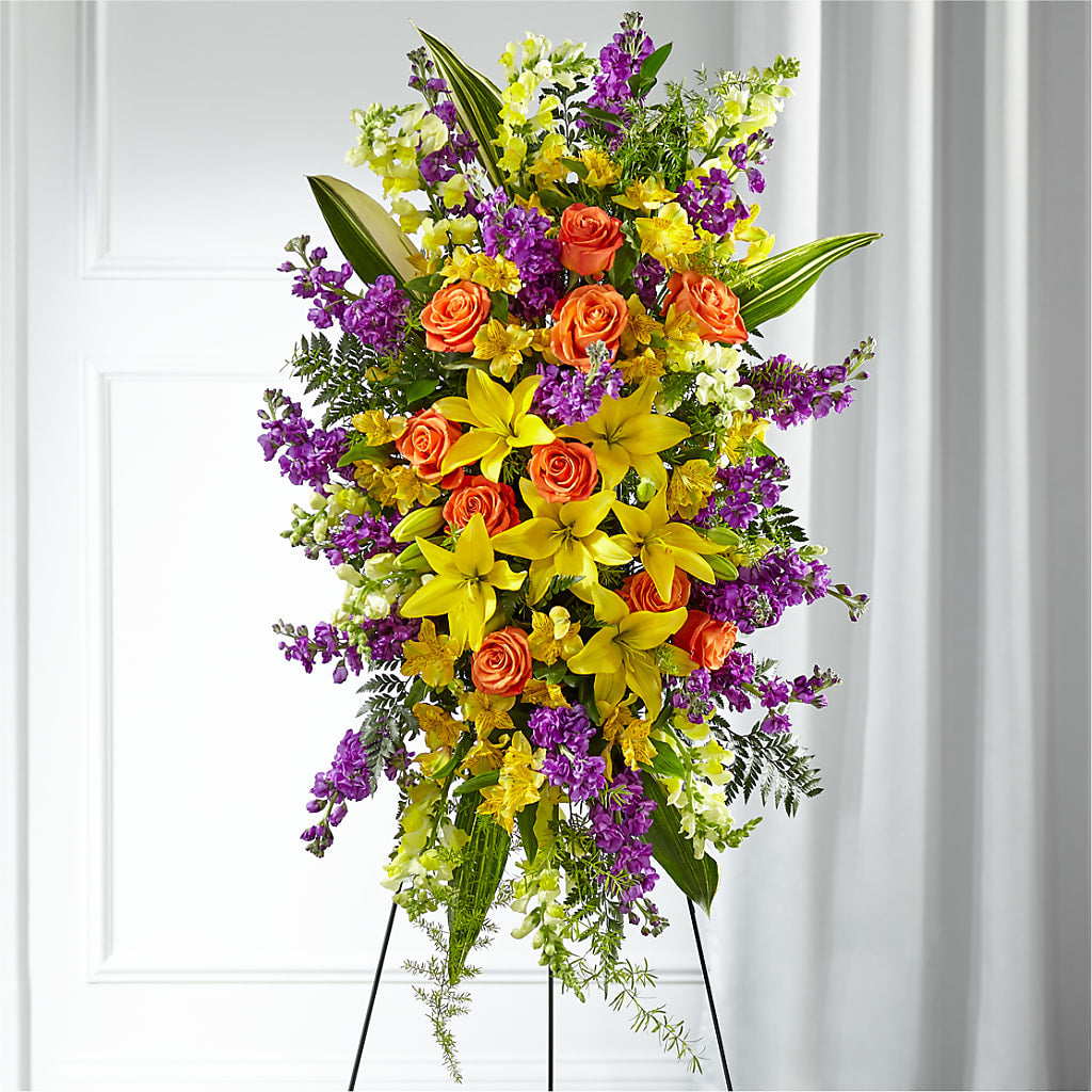 Thoughtful Prayers Standing Spray – ROSEMARY & PEPPER FLOWER CO, Gaylord MI