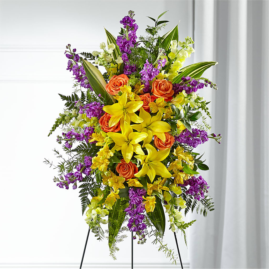 Thoughtful Prayers Standing Spray – ROSEMARY & PEPPER FLOWER CO, Gaylord MI