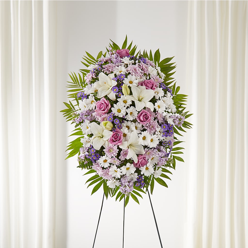 Surrounded by Love Standing Spray – ROSEMARY & PEPPER FLOWER CO, Gaylord MI