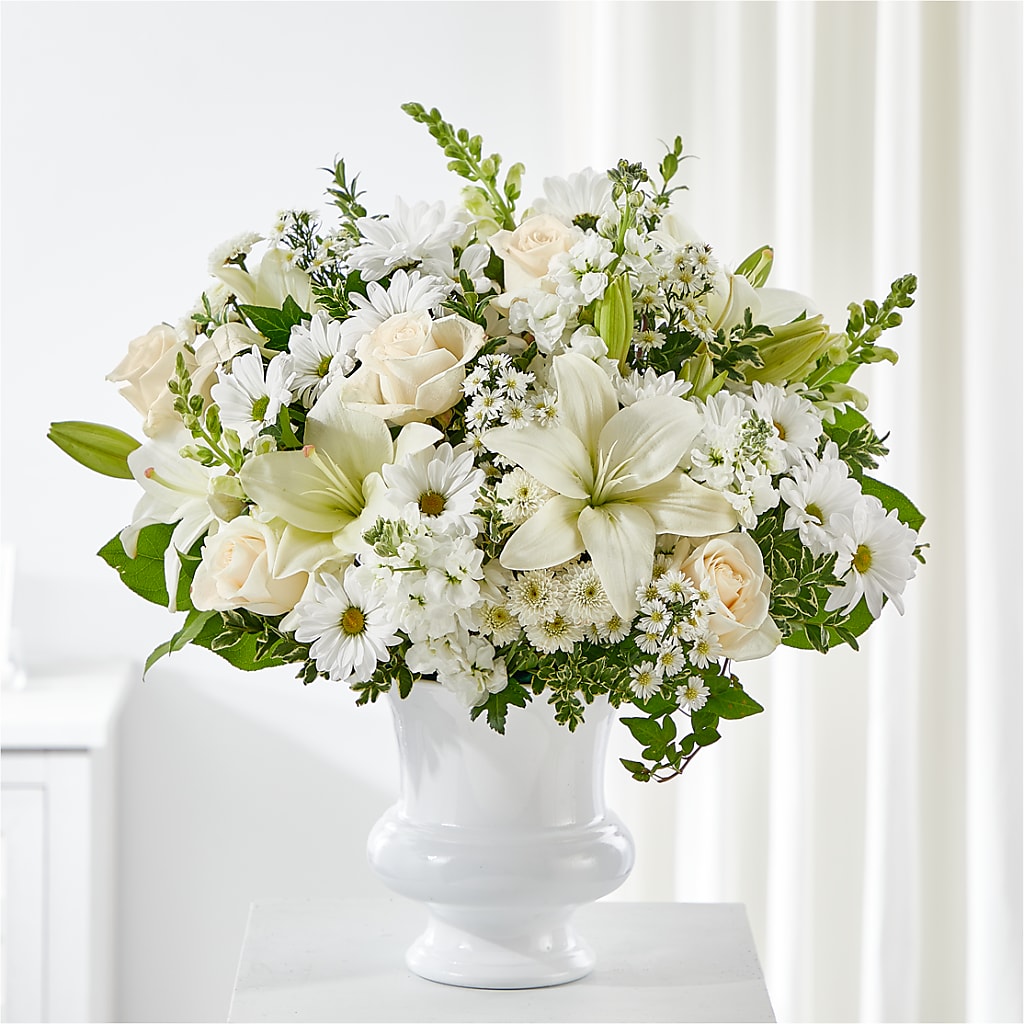 Uplifting Urn Arrangement – ROSEMARY & PEPPER FLOWER CO, Gaylord MI