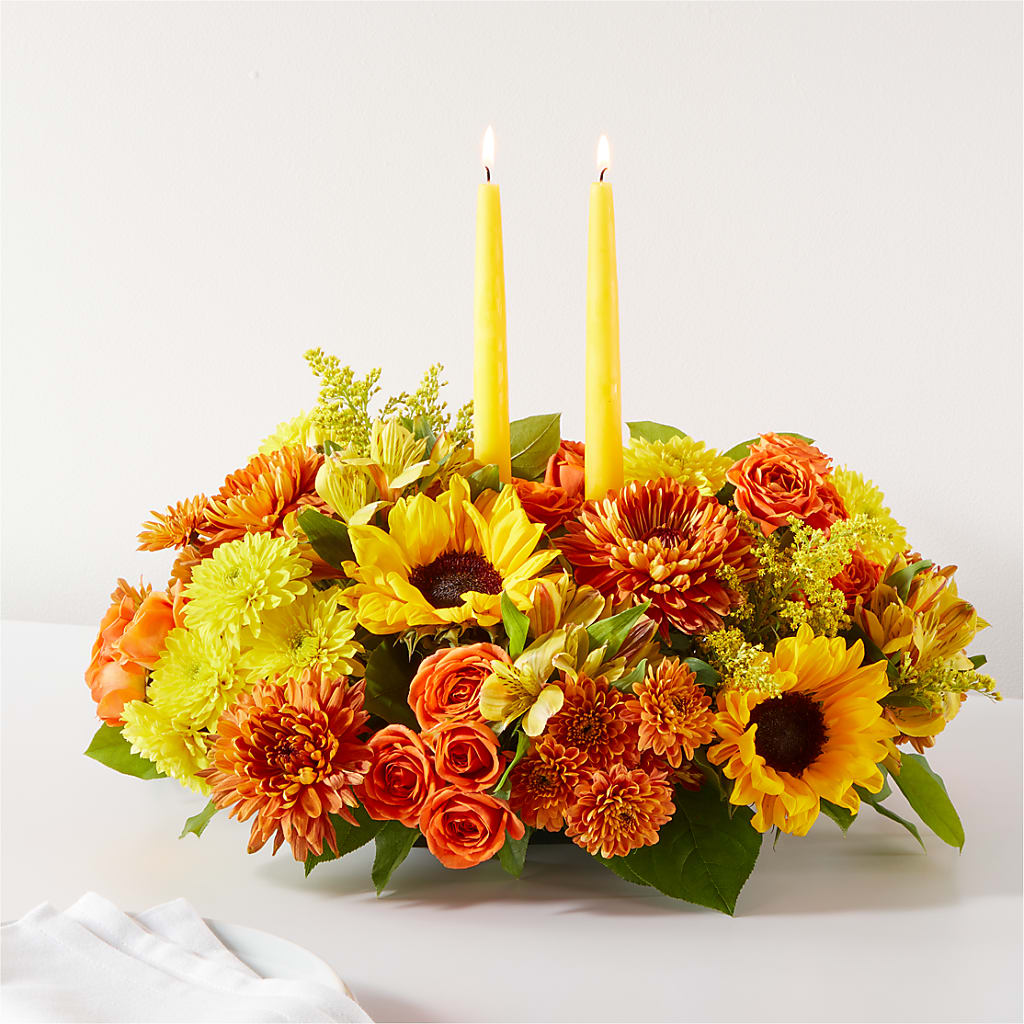 Autumn Harmony Centerpiece – ROSEMARY & PEPPER FLOWER CO, Gaylord MI