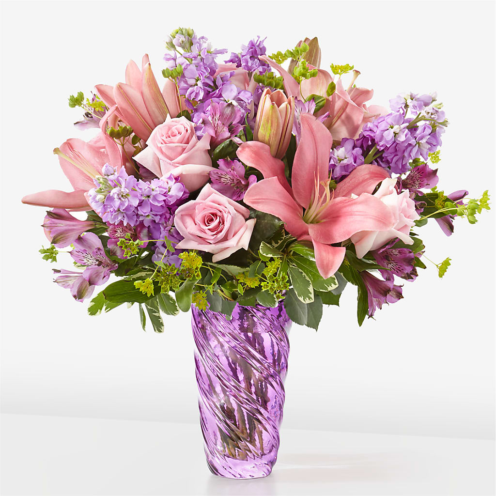 Precious Petals Bouquet with Luxe Swirl Vase – ROSEMARY & PEPPER FLOWER CO, Gaylord MI