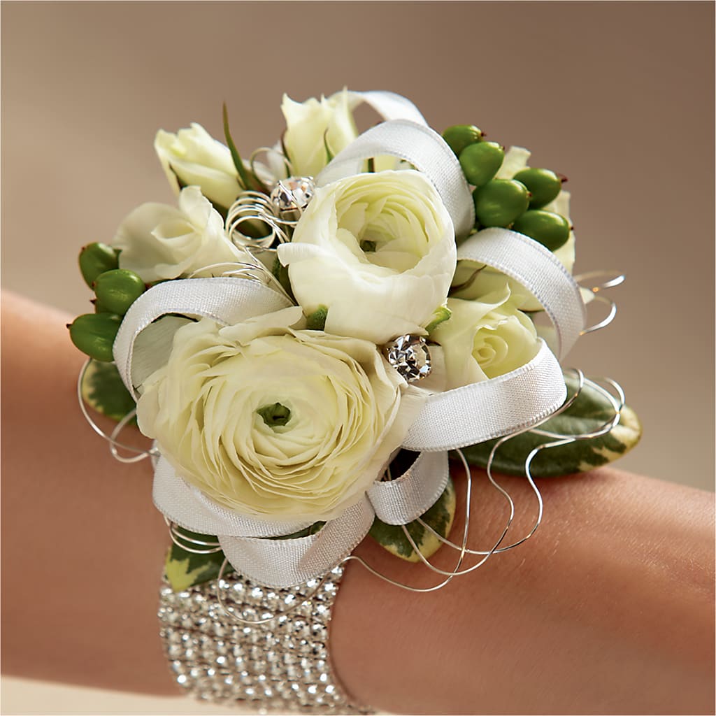White Wedding Corsage – ROSEMARY & PEPPER FLOWER CO, Gaylord MI