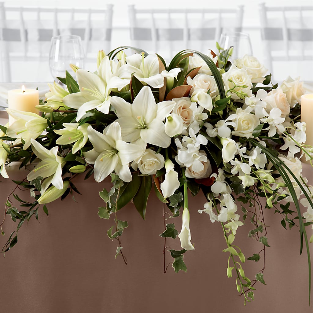 White Linen Arrangement – ROSEMARY & PEPPER FLOWER CO, Gaylord MI