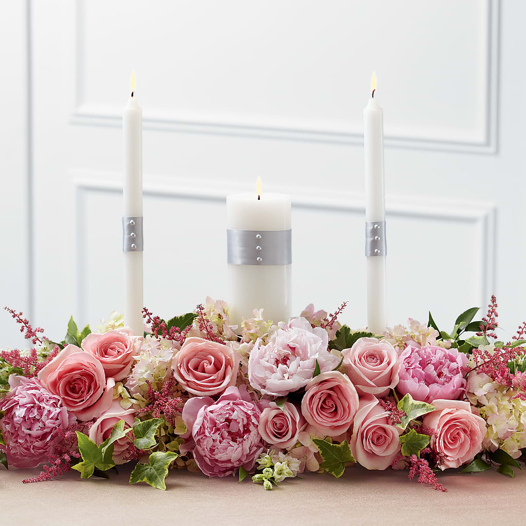 Worldwide Romance Unity Candle Arrangement – ROSEMARY & PEPPER FLOWER CO, Gaylord MI