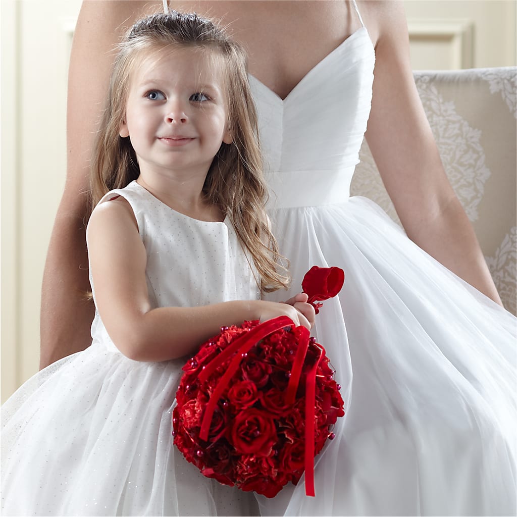Pure at Heart Flower Girl Arrangement – ROSEMARY & PEPPER FLOWER CO, Gaylord MI