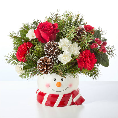 Jolly Snowman Bouquet – ROSEMARY & PEPPER FLOWER CO, Gaylord MI