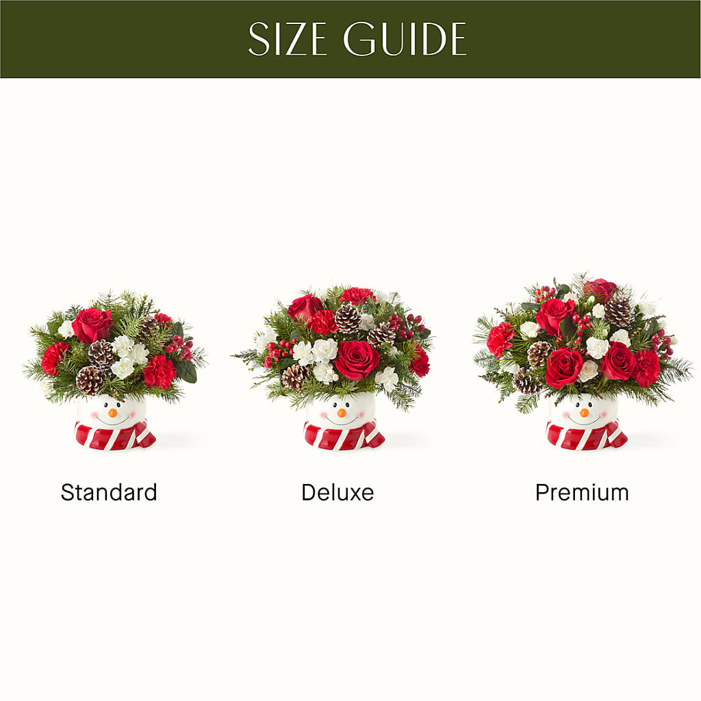 Jolly Snowman Bouquet – ROSEMARY & PEPPER FLOWER CO, Gaylord MI