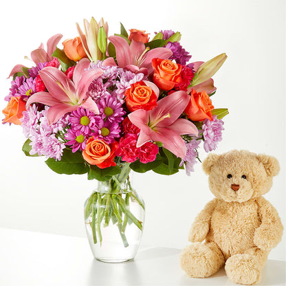 One and Only Bouquet and Bear Bundle – ROSEMARY & PEPPER FLOWER CO, Gaylord MI