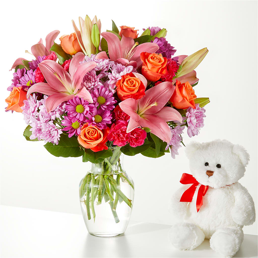 One and Only Bouquet and Bear Bundle – ROSEMARY & PEPPER FLOWER CO, Gaylord MI