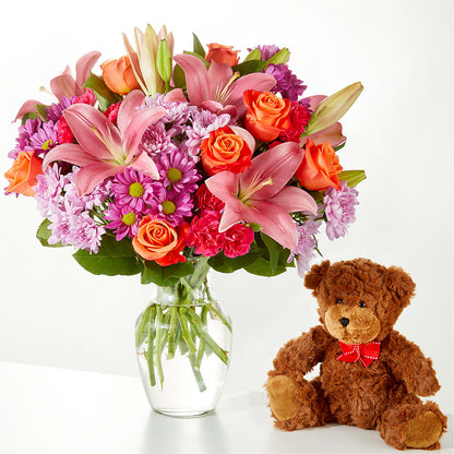 One and Only Bouquet and Bear Bundle – ROSEMARY & PEPPER FLOWER CO, Gaylord MI
