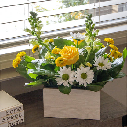 Sun Salutation Box Bouquet – ROSEMARY & PEPPER FLOWER CO, Gaylord MI