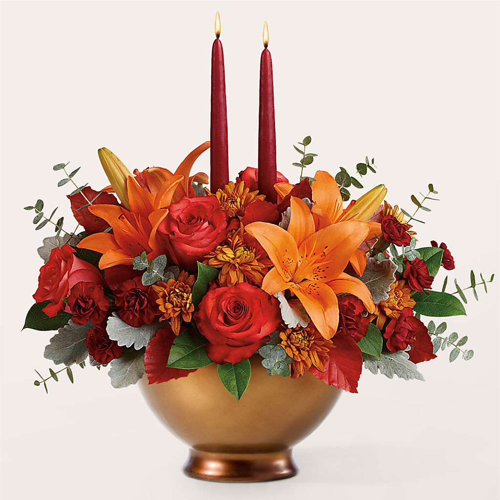 Fruits of Fall Centerpiece – ROSEMARY & PEPPER FLOWER CO, Gaylord MI