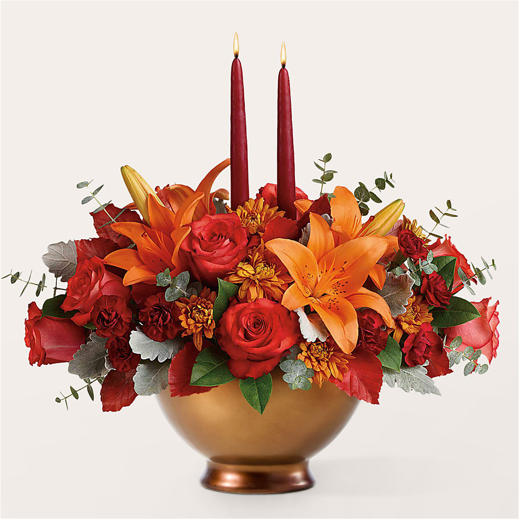 Fruits of Fall Centerpiece – ROSEMARY & PEPPER FLOWER CO, Gaylord MI