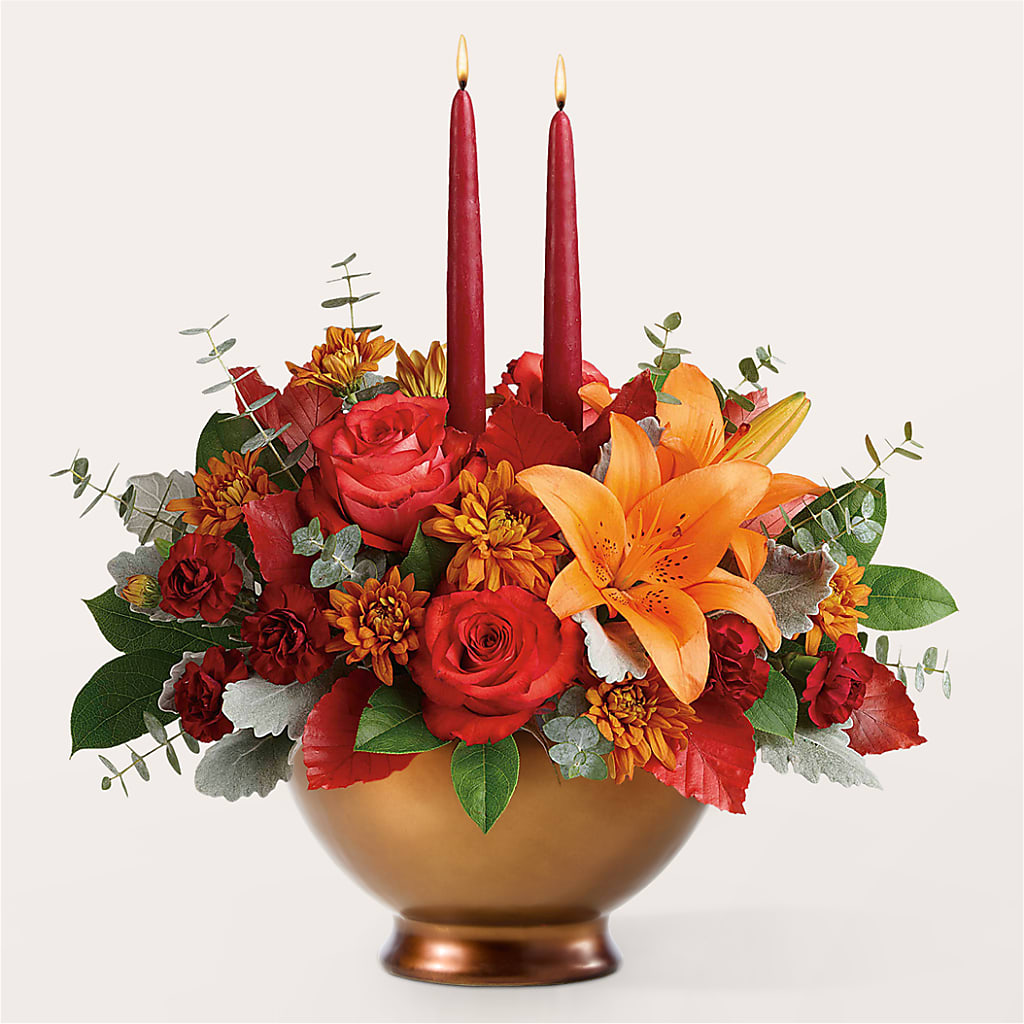 Fruits of Fall Centerpiece – ROSEMARY & PEPPER FLOWER CO, Gaylord MI