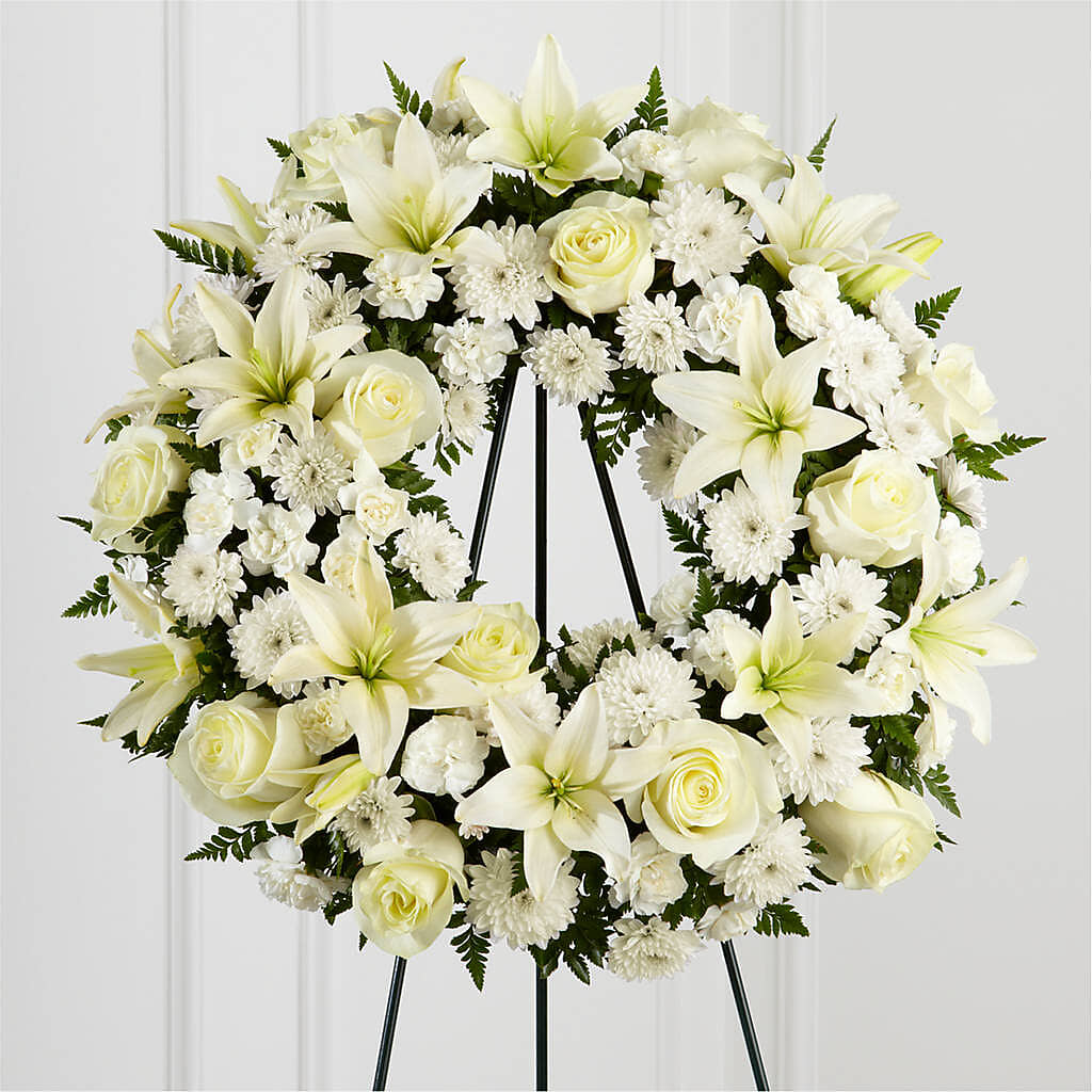 Treasured Tribute Wreath – ROSEMARY & PEPPER FLOWER CO, Gaylord MI