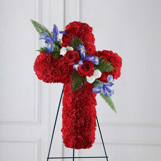 Faithful Hero Floral Cross – ROSEMARY & PEPPER FLOWER CO, Gaylord MI