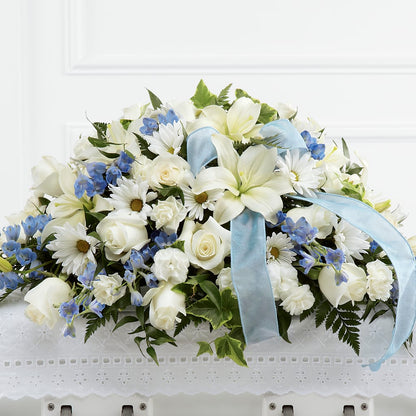 Tender Treasure Casket Spray – ROSEMARY & PEPPER FLOWER CO, Gaylord MI