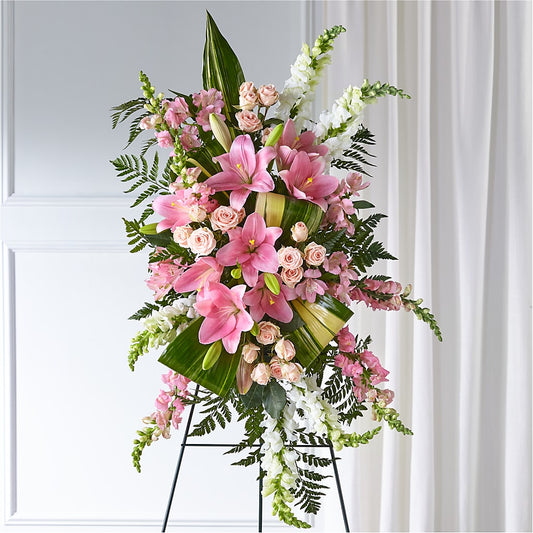 Elegant Embrace Standing Spray – ROSEMARY & PEPPER FLOWER CO, Gaylord MI