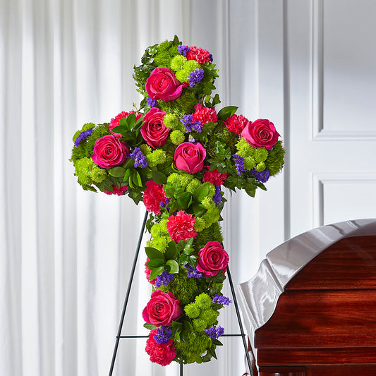 Tribute Rose Floral Cross – ROSEMARY & PEPPER FLOWER CO, Gaylord MI