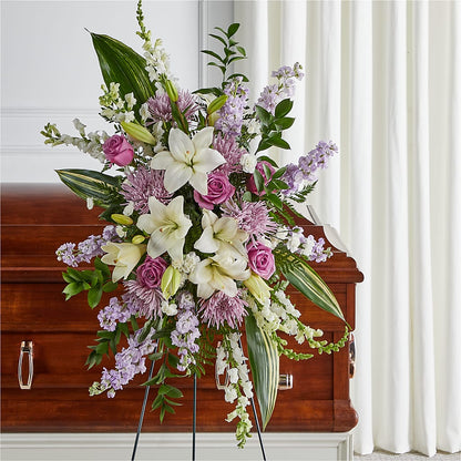 Grateful Hearts Standing Spray – ROSEMARY & PEPPER FLOWER CO, Gaylord MI