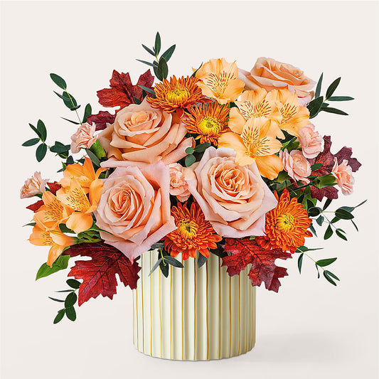 Spiced Latte Bouquet with Ivory Vase – ROSEMARY & PEPPER FLOWER CO, Gaylord MI