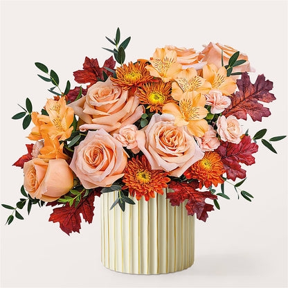 Spiced Latte Bouquet with Ivory Vase – ROSEMARY & PEPPER FLOWER CO, Gaylord MI
