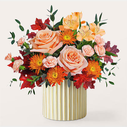 Spiced Latte Bouquet with Ivory Vase – ROSEMARY & PEPPER FLOWER CO, Gaylord MI
