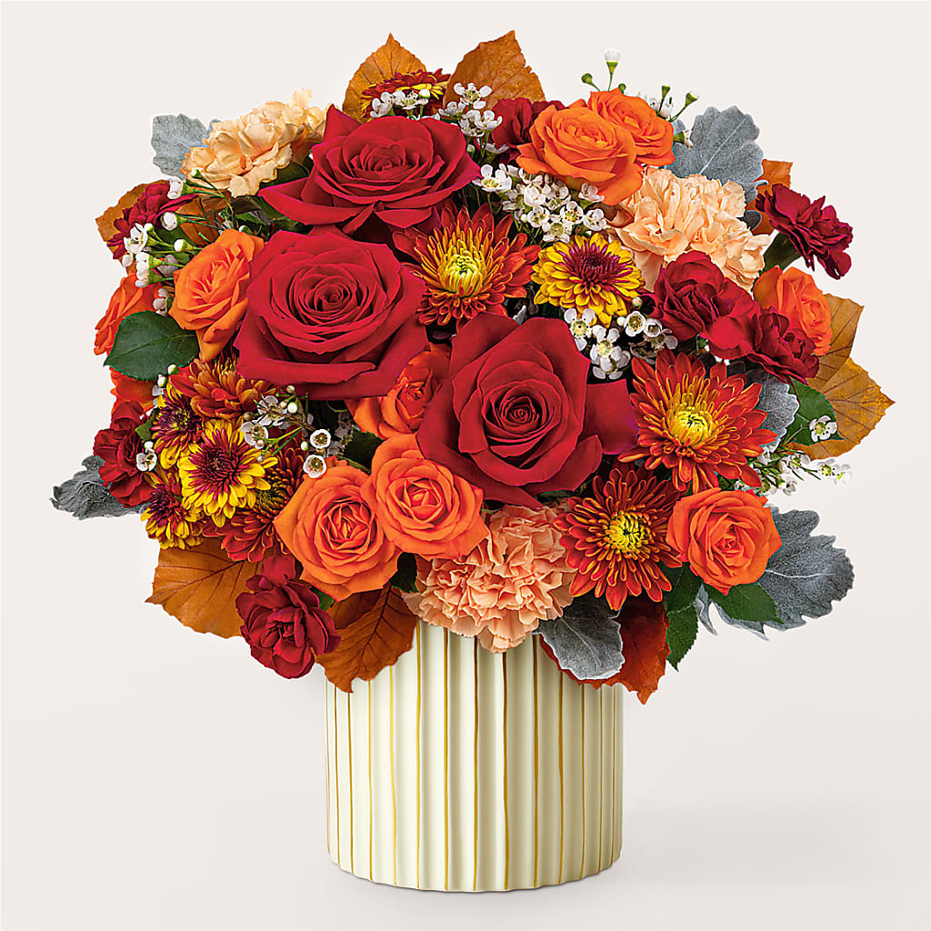 Merlot Bouquet with Ivory Vase – ROSEMARY & PEPPER FLOWER CO, Gaylord MI
