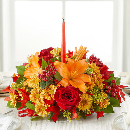 Autumn's Embrace Centerpiece – ROSEMARY & PEPPER FLOWER CO, Gaylord MI