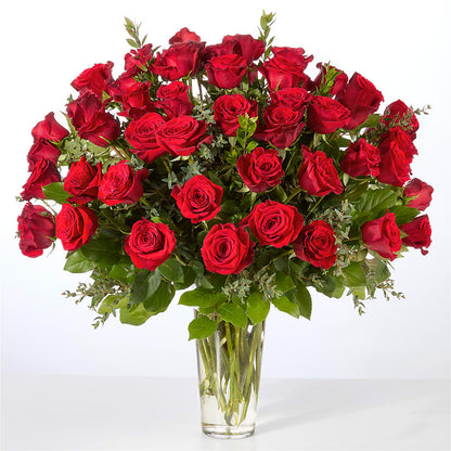 Forever Yours Fifty Stem Red Rose Bouquet – ROSEMARY & PEPPER FLOWER CO, Gaylord MI