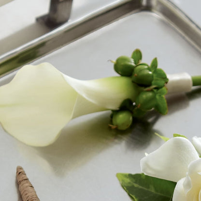 White Calla Boutonniere – ROSEMARY & PEPPER FLOWER CO, Gaylord MI